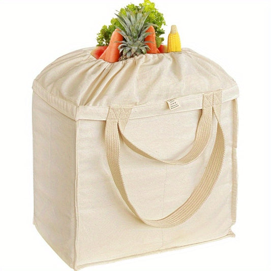 Reusable Grocery Bags Canvas Tote Bag for Shopping Groceries with Handles XL Set Heavy Duty Foldable Washable