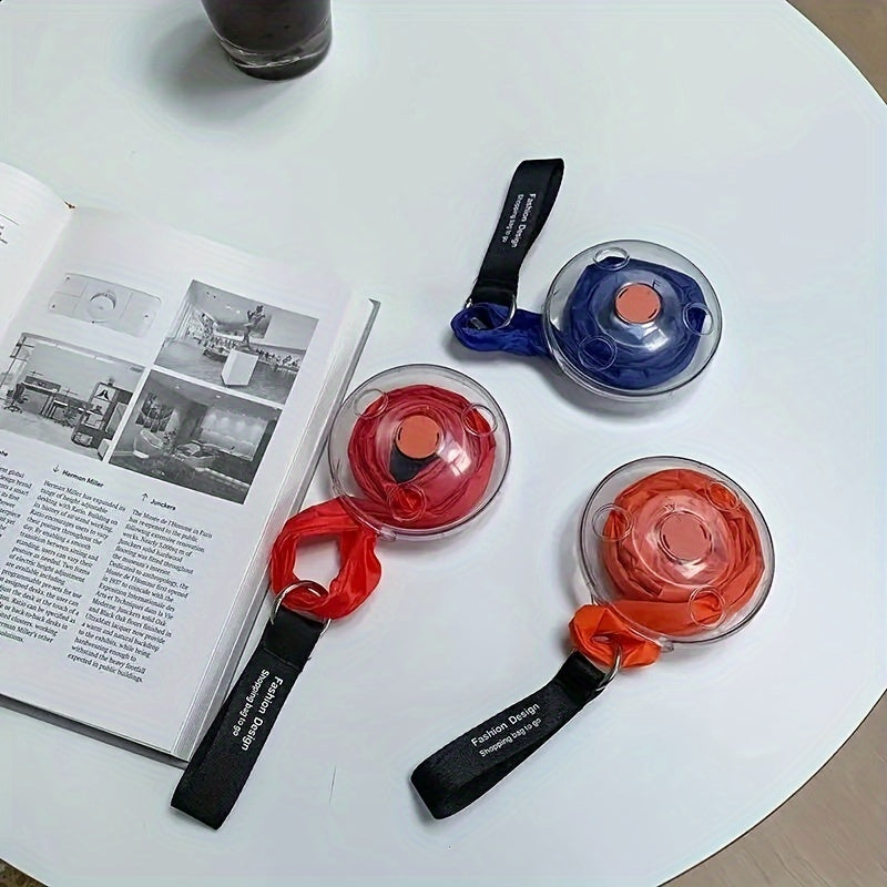 Extra Large Foldable Nylon Shopping Bag With Stretchable Design, Lightweight Grocery Tote, Compact And Lightweight With 3.54-inch Winding Storage Disk For Supermarket And Daily Use