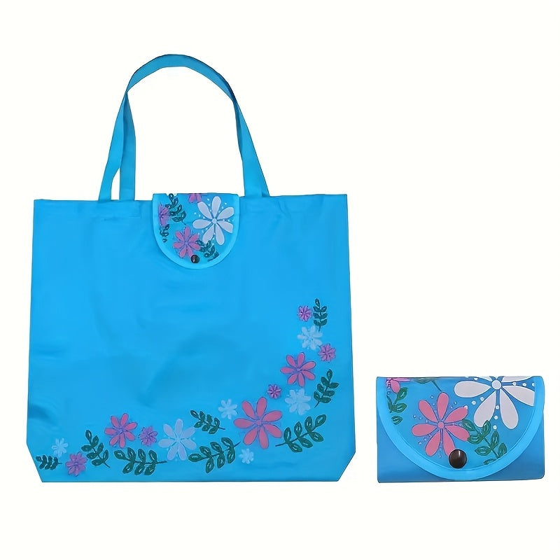 6pcs Reusable Shopping Bags Folding Storage Bags Nordic Printing- Leak-proof Closure- Polyester - Folding Portable- Rectangle Large Capacity for Home Shopping\u002FCommuting\u002FSupermarket Stocking Multi-functional storage device Eco-friendl