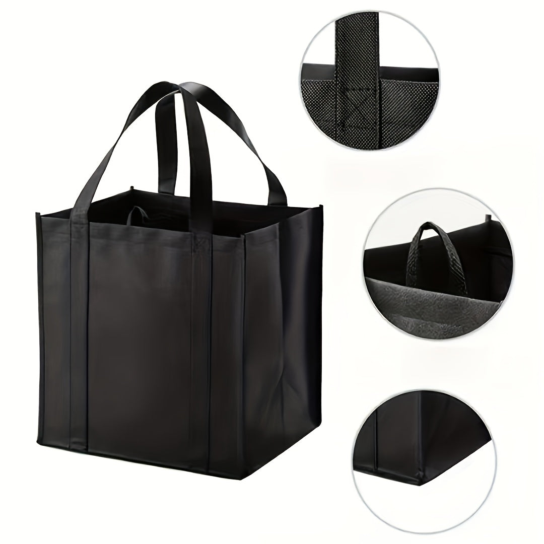 Set Of 3 Durable, Reusable Shopping Bags Made Of Non-woven Fabric, Washable And Foldable, Perfect for Minimalist Shopping.
